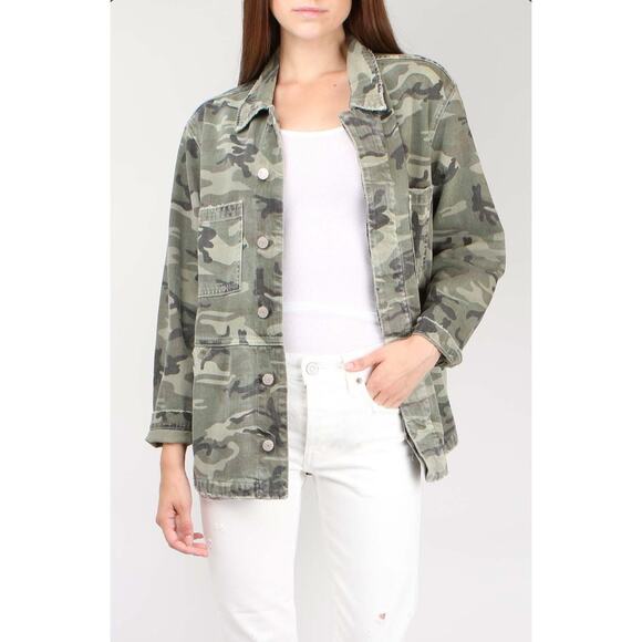 AMO Rosie Denim Jacket in Camo Print Small - Picture 1 of 9